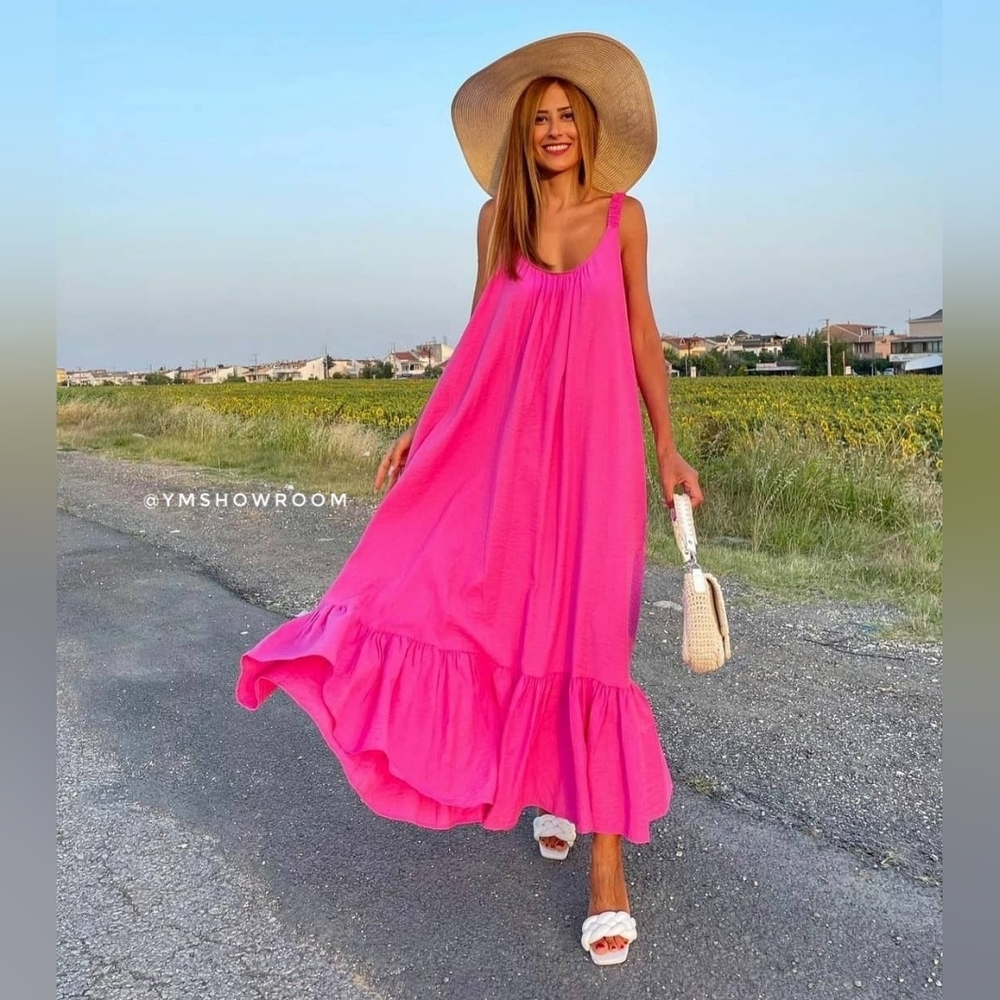 Mango Pink Midi long Dress size xl